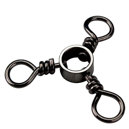 Three Swivels, 3 Way Swivel, Fishing Gear, Catfish Tackle, Black Stainless Steel, Lure Making Kit, Carp Fish Equipment, for Fishing Leaders, Saltwater Freshwater (Test 35 Lb 50Pcs)