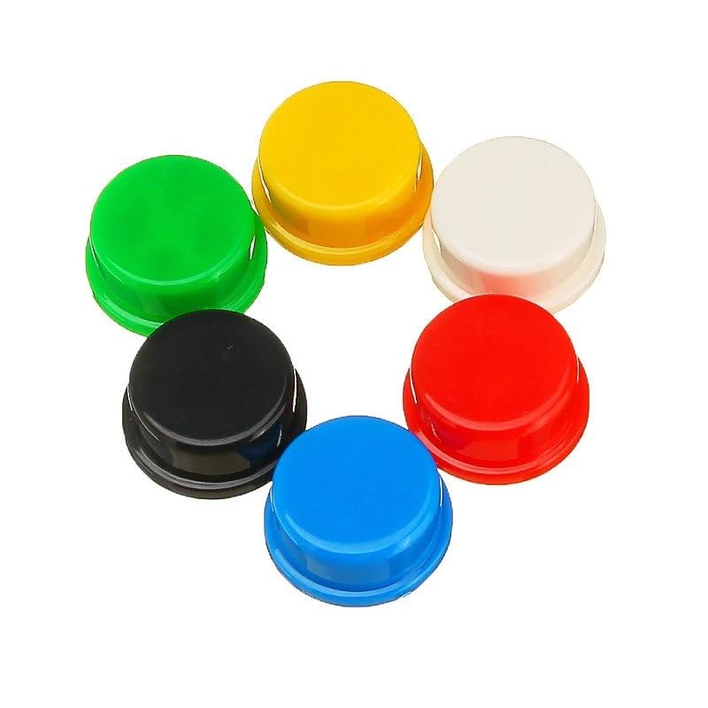 SHOKITECH Tactile Push Button Switch Caps Multicolour (Yellow, Black, White, Green, Red, Blue) 6 Caps-image-17