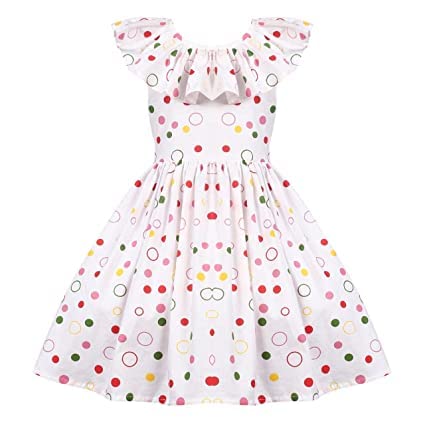 Image of Alina Enterprises Cotton Floral Digital Printed Girl's Frock for Summer