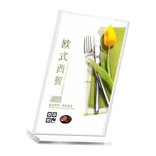 Clear Pull Out Acrylic Table Sign Holder Board with Stable Base for Office Meetings and Front Desk Information Display