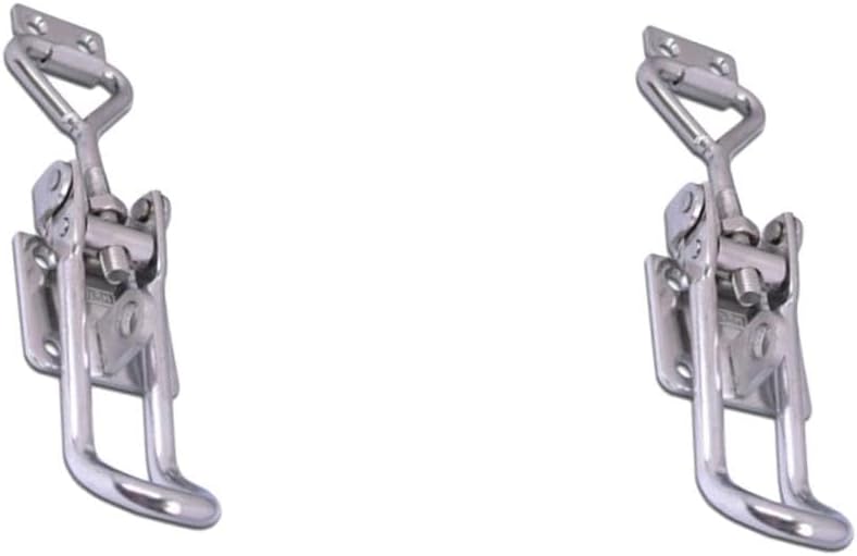balacoo 2pcs Stainless Steel Toggle Latch Clamp Screw Lock Fastening for Trucks Trailers and Containers Easy to Install Spring-loaded Safety Design
