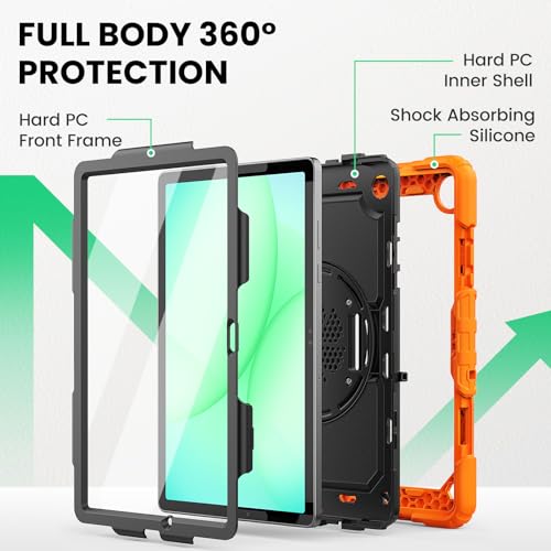 Image of SEYMAC Case for Samsung Galaxy Tab A11+ /A9+ Plus 11 inch, Orange