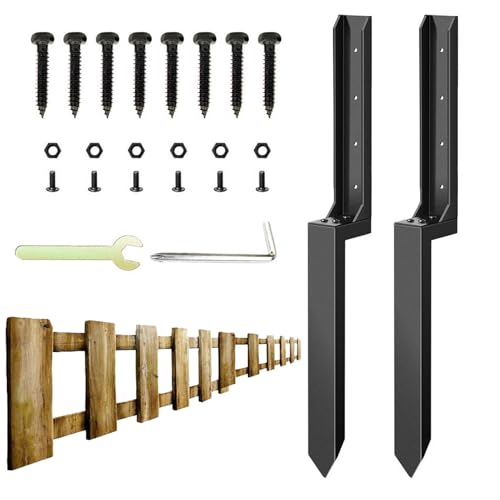 Kit de reparación de poste de valla con soporte de metal sólido y pico de suelo 2