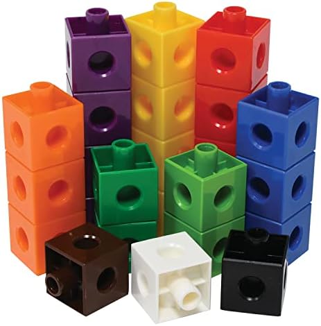 edxeducation Linking Cubes - Set of 100 - Math Manipulatives for Construction and Early Math - For Preschoolers 3+ and Elementary Students