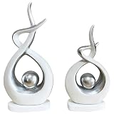 Aspetto argento moderno: la finitura argento aggiunge un tocco moderno raffinato, mentre il centro arrotondato porta un senso di integrità ed equilibrio; un modo semplice per sollevare l'arredamento del soggiorno con una sensazione calma e focalizzata sull'arte