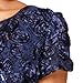 Alex Evenings Women's Plus-Size Long A-Line Rosette Dress with Short Sleeves, Navy, 18W