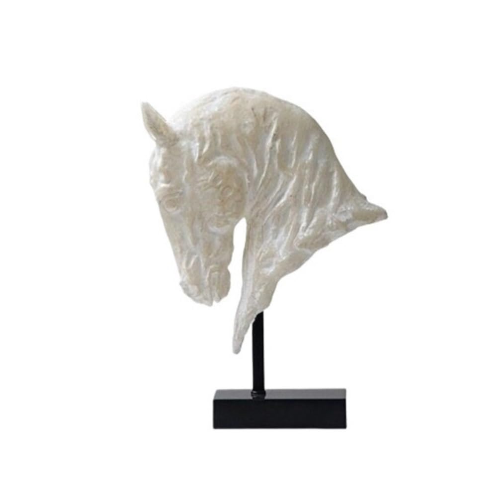 AILIUXIAOYAN Home Hecor Minimalist Vintage Style Creative Art Horse Figurine Living Room Decoration Resin Sculpture(White)