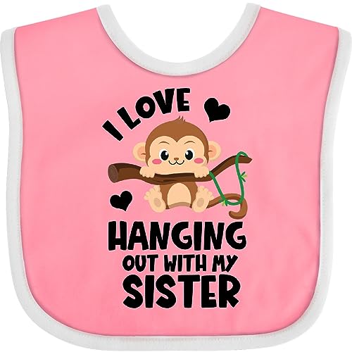 inktastic Monkey I Love Hanging Out with My Sister Baby Bib