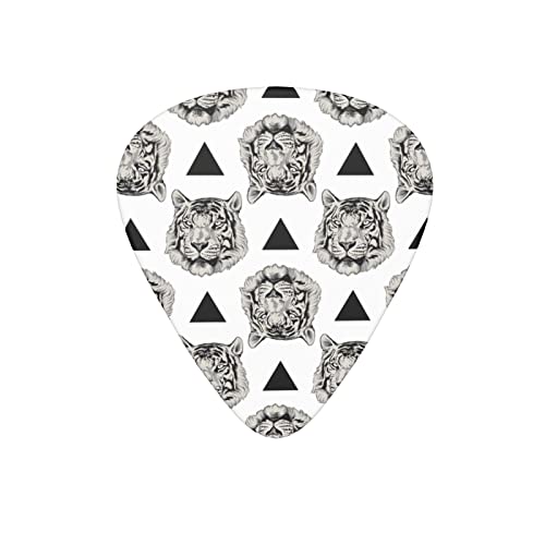 Lot de 12 médiators de guitare en forme de tête de tigre, géométriques, blancs, noirs pour guitare électrique, basse, acoustique, cadeau pour les amateurs de guitare avec boîte - Les Beatles, Paul McCartney, John Lennon, RIngo Starr, George Harrison Lot de 12 médiators de guitare en forme de tête de tigre, géométriques, blancs, noirs pour guitare électrique, basse, acoustique, cadeau pour les amateurs de guitare avec boîte