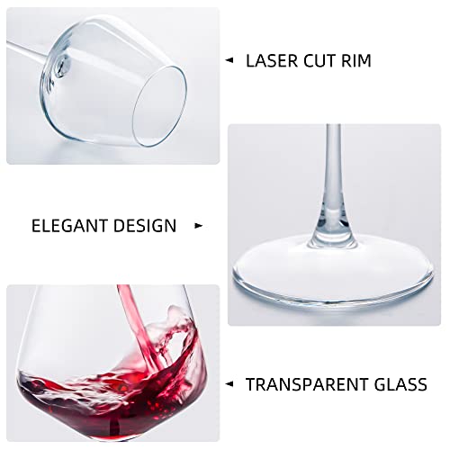 Umi Umizili Wine Glasses 15.5Oz, Set Of 6 Wine Glass For Red White Wine, Long Stem Glassware, Clear, Dishwasher Safe #TOP2