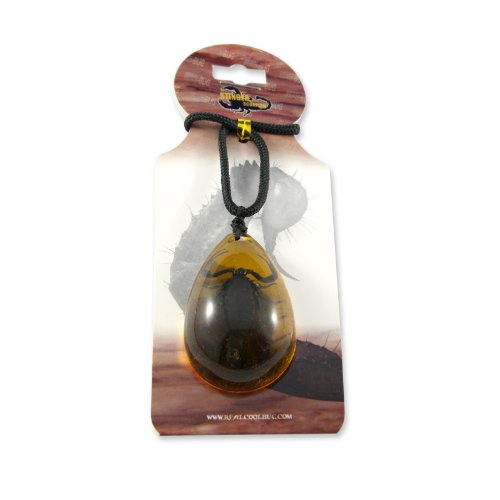 Realbug Black Scorpion Necklace, Amber, Large #TOP4