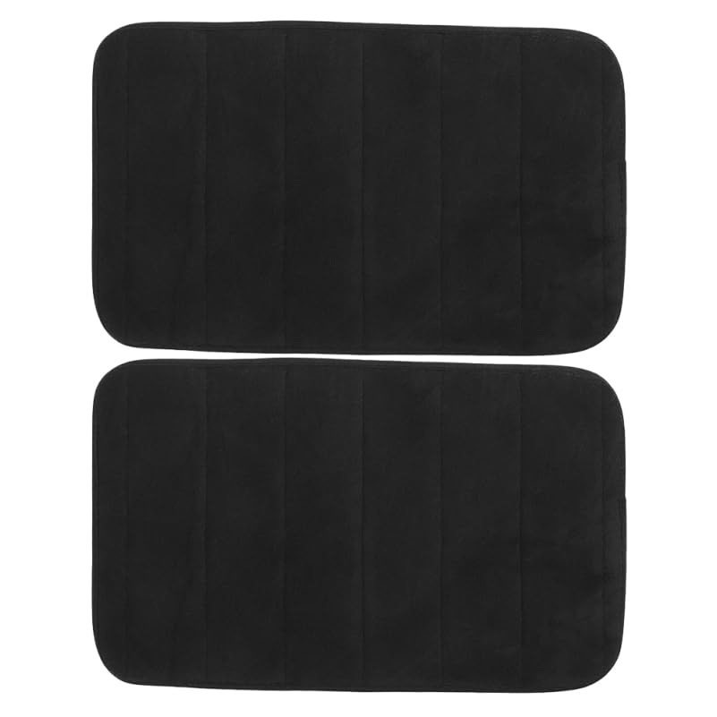Cabilock Lot de 2 Tapis de Bain en Mousse à Mémoire de Forme, Sortie de Douche 30x50 cm, Tapis de Sol Absorbant à Rayures en Polaire Corail pour Cuisine et...