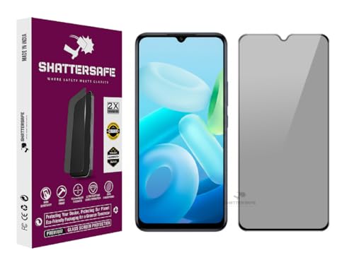 Image of Anti-Spy Privacy Tempered Glass Screen Protector Compatible For Vivo Y55 [Pack of 1]. 9H Hardness, Anti-Scratch, Edge-to-Edge Protection With Easy Installation Kit & Case Friendly Fit.