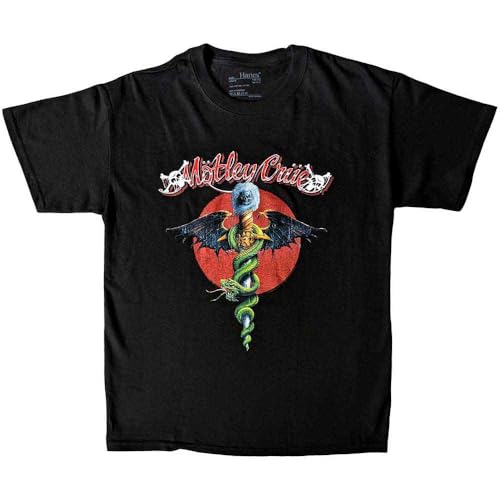 Image of Motley Crue Kids T Shirt Feelgood Red Circle Official Black Ages 5-14 yrs X-Large (11/12 Yrs)