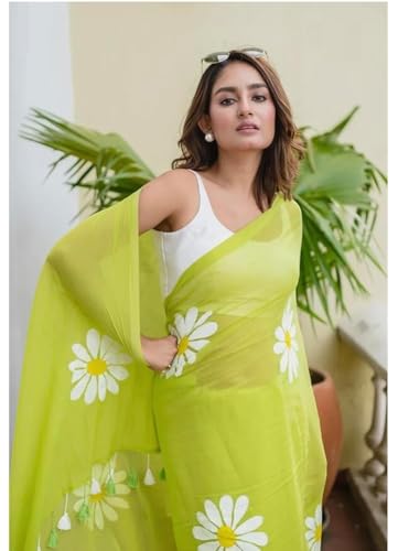 Image of Yashika Women's Georgette Floral Printed Saree With Unstitched Blouse Piece |saree for Women | New Sari | Saree