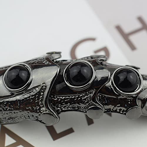 Gothic Armor Full Joint Ring for Men Women Punk Cool Cosplay Party Knuckle Joint Finger Rings (Black)4