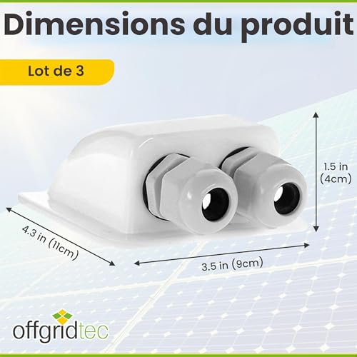 Offgridtec 006420 Passe-toit 2 entrées pour camping-car, caravane et bateau Passe-câble en ABS Blanc 1 pièce, Voiture – vue 3