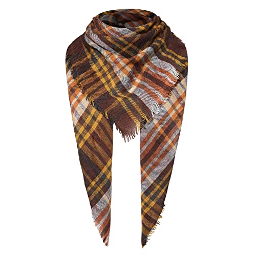 American Trends Scarfs for Women Winter Triangle Scarf Classic Plaid Warm Scarf Soft Scarves Knitted Wrap Shawl
