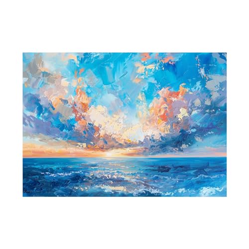 Toile coucher de soleil oceanique pour briser la monotonie d'un salon