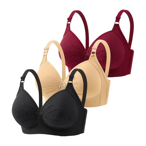 Soutien-gorge fermeture avant lot de 3 en dentelle pour un maintien confortable sans fil taille 50