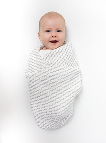 Image of SwaddleDesigns Cotton Muslin Swaddle Blankets, Set of 4, Receiving Blankets for Baby Boys & Girls, Best Shower Gift, 46x46 inches, Gold & Graphite