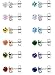 LOYALLOOK 12 Pairs Stainless Steel Brilliant Cut Round Cubic Zirconia Birthstone Stud Earrings for Women (C:3mm 12 pairs)