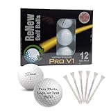 Certified Refinished Titleist Pro V1 Personalized Golf Balls - Set Of 12 And 100 White Wooden Golf Tees