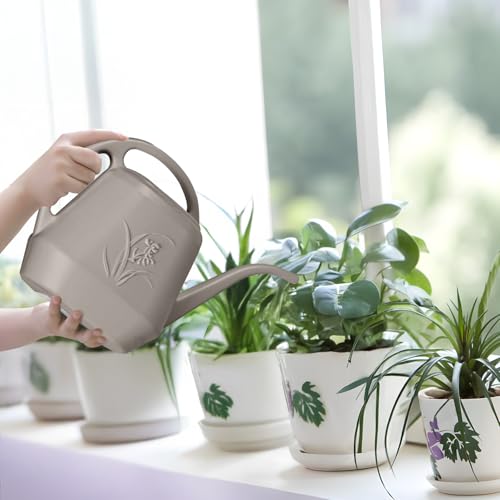 Image of Plant Watering Can Small -1 /2 Gallon-Coffee Color | With Long Spout for Watering-Home Indoor and Outdoor Garden