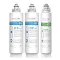Waterdrop G3 Filters, Replacement for WD-G3-W, WD-G3P600 and WD-G3P800 Reverse Osmosis System, Pack of 2 CF Filters & Pack of 1 CB Filter, 1-Year Combo