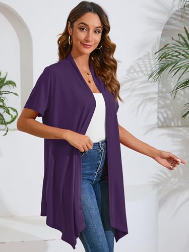 Image of Women's Lightweight Open Front Cardigans Casual Soft Drape Spring Summer Fall Cardigan S-3XL