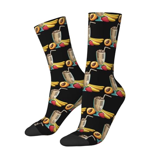 Fruit And Milkshake Drinks Socks For Men Women Gift Sport Crew Socks Funny Wicking Socks