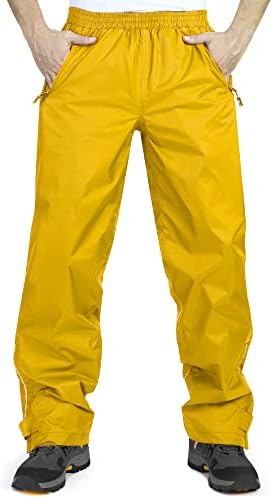 33,000ft wasserdichte Regenhose für Herren Leichte Outdoorhose Wanderhose | Winddichte Atmungsaktive Überziehhose, Reflektierende Fahrradhose, Trekkinghose, Outdoor Hose für Laufen