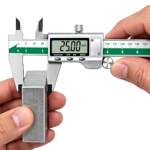 Image of 200mm Digital Vernier Caliper Stainless Steel Electronic Measuring Tool with LCD Display, 0.01mm Accuracy, Inch /MM Conversion, Precision Gauge for Engineering, Workshop & DIY Use (PLATINUM 200MM)