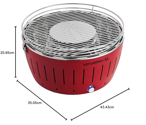 Barbacoa portátil rápida LotusGrill XL con carbón sin humo 8