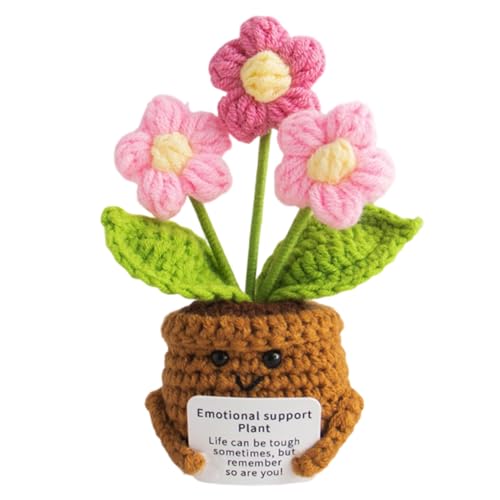 GWEOR 1 Pcs Flower Maceta de Ganchillo Flores