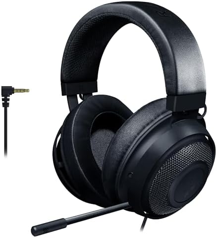 Razer Kraken - Cross-Platform Wired Gaming Headset (Custom Tuned 50 mm Drivers, Unidirectional Microphone, 3.5 mm Cable with In-line controls, Cross Platform Compatible) Black