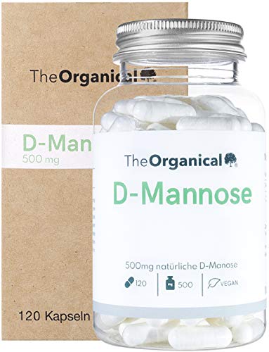 TheOrganical® D Mannose Kapseln | 120 Kapseln mit 500mg natürlicher D-Mannose | Hergestellt in Hamburg Cover
