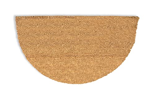 HERSIG - Felpudo Coco | Felpudo Original Media Luna Liso Natural - 60x40 cm