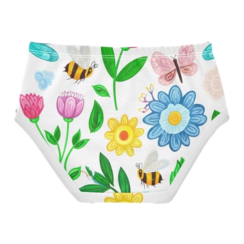 Cartoon Girls Underwear Toddlers 2t Cotton Panties Little Girl Colorful Flowers Bees Butterflies Briefs Undies Kids2