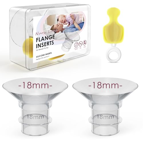 Image of Nursi Luna Flange Inserts 18mm for 24mm Flange/Shield, Flange Sizing Kit Silicone Flange Insert, Reduce 24mm Nipple Tunnel Down to 13mm, Breastfeeding Essentials Kit for New Moms, 2PCS