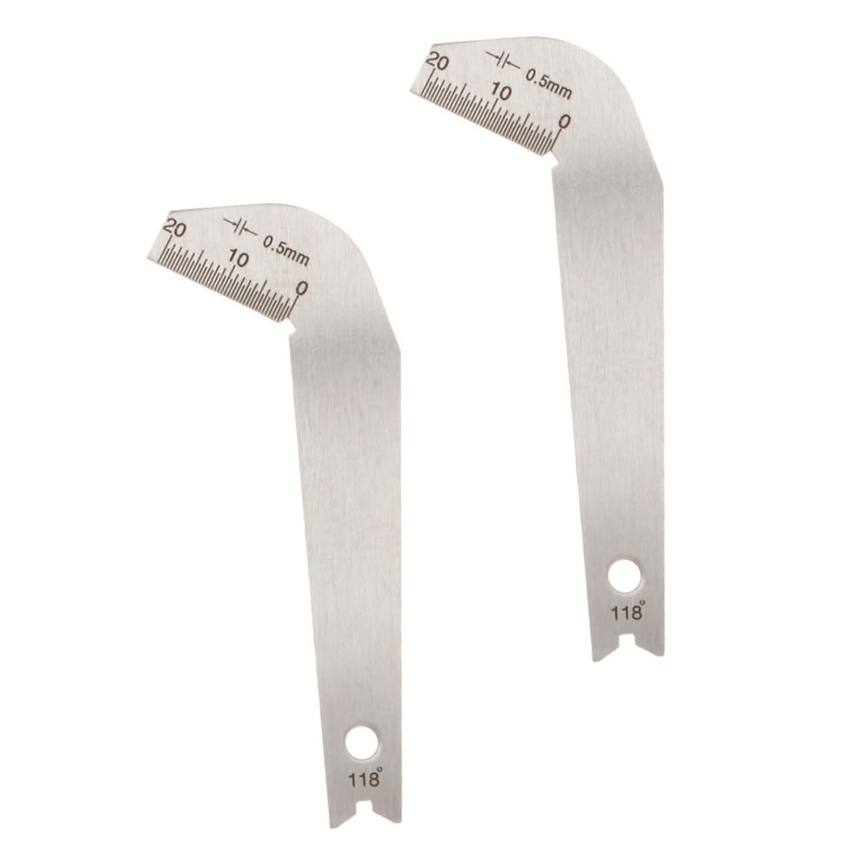 CIYODO Portable Drill Bit Angle Gauge 2pcs Stainless Steel Angle Gauge Precision Metal Measuring Tool