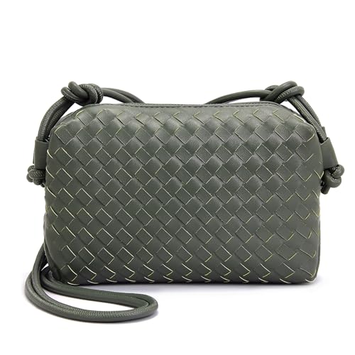 hedexe Woven Crossbody Bag for Women: Vegan Leather Handbag for Daily Use