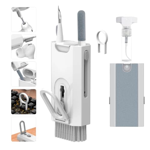 Kit de Limpeza Escovas Multifuncional 8 em 1 Para Eletrônicos Teclados Computador Fone de Ouvido Headset Microfone Monitor Telas Notebook Removedor de Teclas Eletrônicos