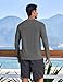 COOFANDY Men's Long Sleeve Tee Shirts Sun Protection Shirts Rash Guard Swim Shirt Fishing Hiking Basic Tee Dark Grey