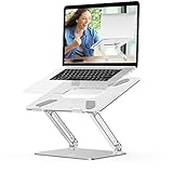 EPN Laptop Stand, Ergonomic Aluminium Alloy Computer Riser Adjustable Height Portable Holder for Desk with Heat-Vent, Compatible for MacBook Pro/Air, Dell XPS, HP, Samsung Laptops Up to 17' Silver