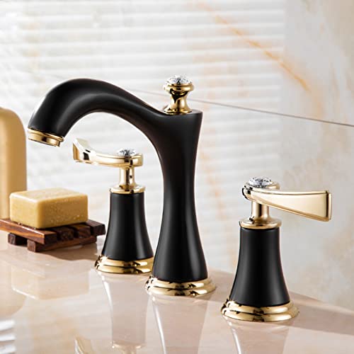 Mitigeurs de lavabo rétro chic à double levier et finition chrome miroir