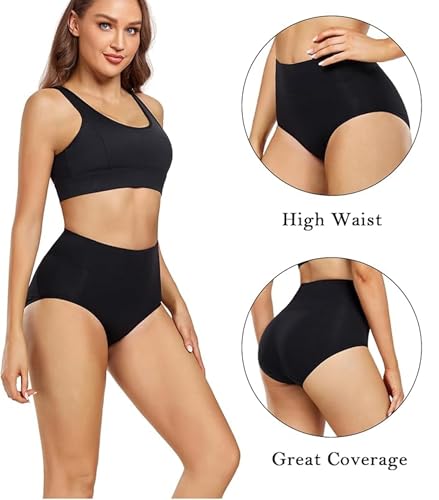 Image of GLAMORAS Women's Cotton High Waist Full Coverage Panty Set, Size M-XXL (Pack of 3 Panty) | High Rise Seamless Brief Panties for Women | Cotton Soft Tummy Support Underwear Panties for Women Combo Set