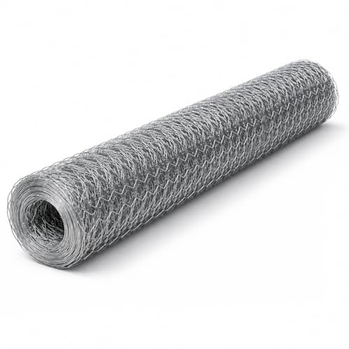 Image of Winsome Chicken Wire Mesh Roll | (60 cm x 5 m) Galvanised Alloy Steel Garden Netting | (25mm) Fencing Mesh for Chicken Runs & Rabbit Enclosures | Garden Mesh Netting for Garden Plants & Vegetables