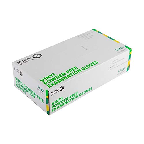 Cuqoo Vinyl Holy John Ambulance Gloves, Polvo libre, Tamaño L, 100 piezas Cover
