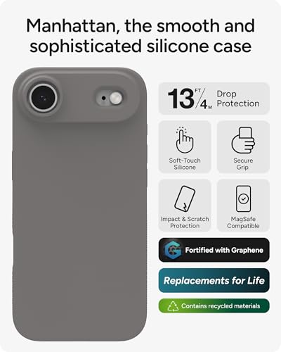 Coque iPhone Air ZAGG Manhattan Snap silicone gris